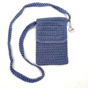 The Sak Blue Crochet Knit Mini Crossbody Bag